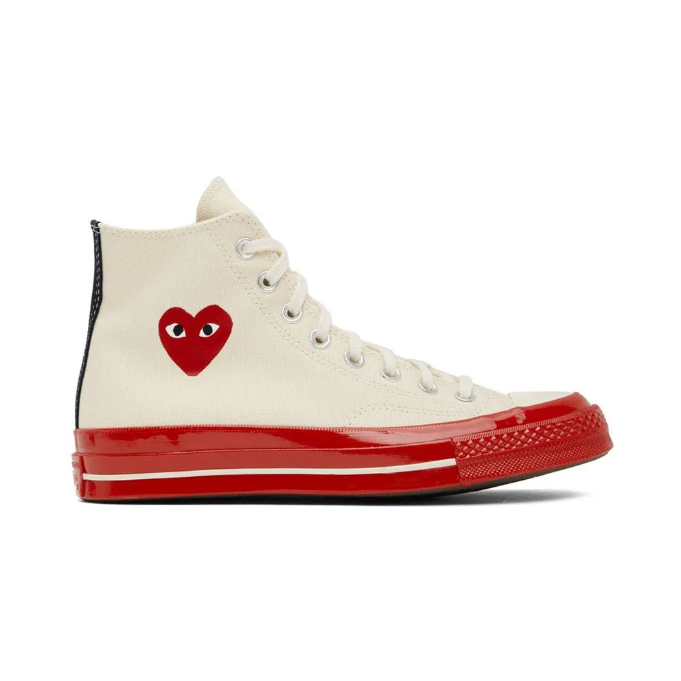 Comme des Garçons Play Off-White Converse Edition Chuck 70 High-Top Sneakers (P1K124)