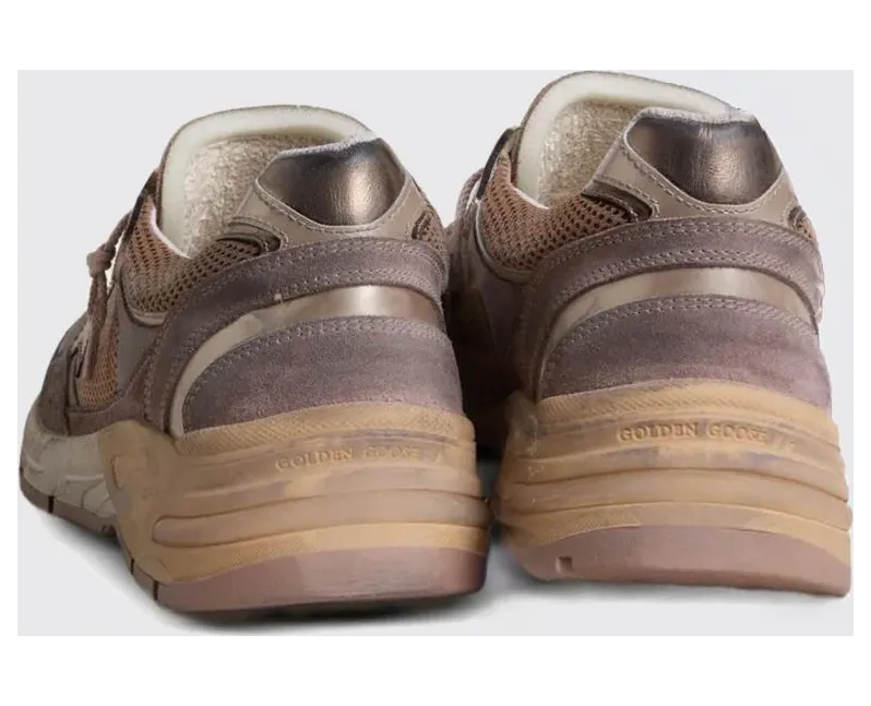 Golden goose Dad-Star Sneakers in Used Suede and Mesh Pink (GWF00884F00783183208) (2)