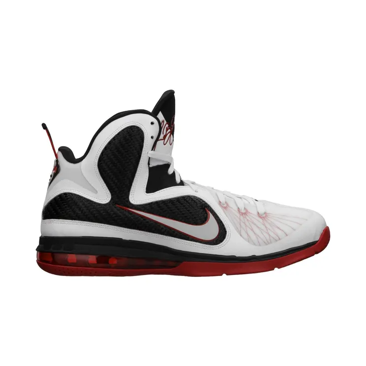 Nike LeBron 9 White Sport Red Black (469764-100)