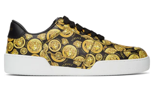 Versace Black and Yellow Medusa Amplified Ilus Sneakers (DST239D_D56VG_5B000)