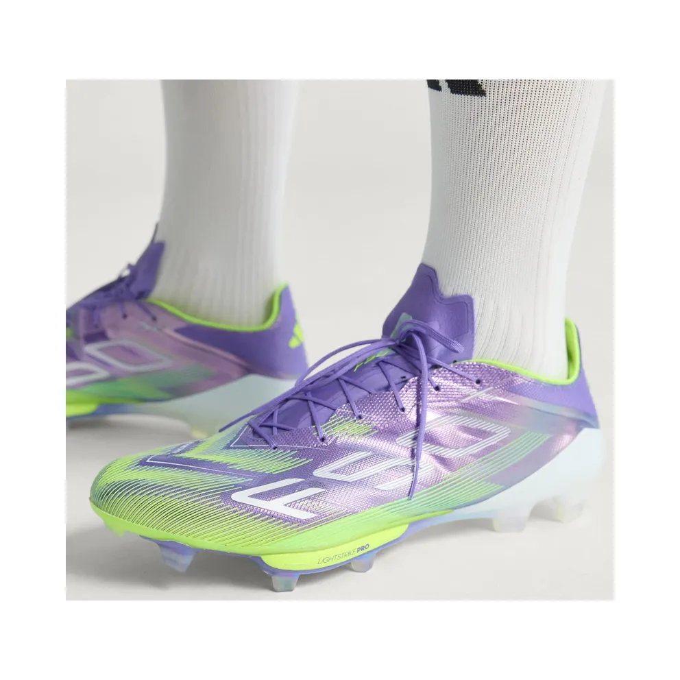 adidas F50+ Firm Ground Boots “Purple Rush / Cloud White / Lucid Lemon” (JS3211)