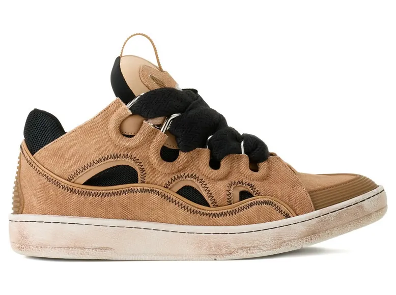 Lanvin Curb Cut-out Lace-up “Neutrals/Black” (FU-SKDK12 CANV-P26 66S3)