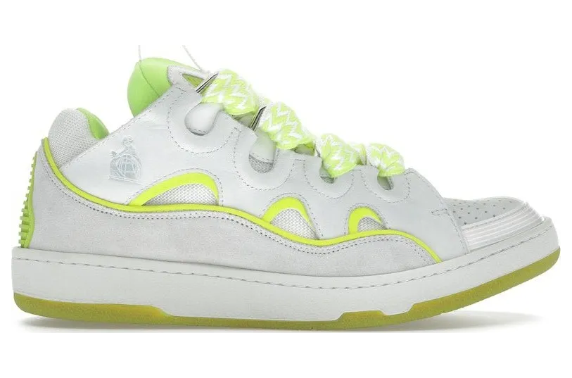 Lanvin Curb Sneaker White Fluo Yellow (FM-SKRK11-DRAP-P23)