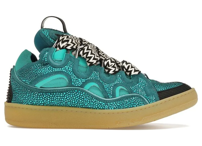 Lanvin Leather Curb Crystal Petrol Blue (FM-SKRK11-STRA-H21)