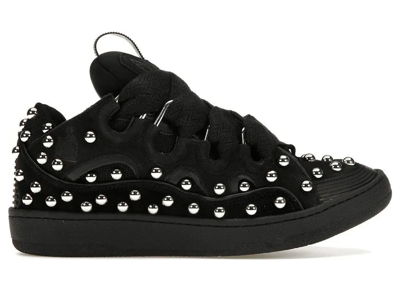 Lanvin Studded Leather Curb Sneaker Black (FMSKRK11SAKSH231010)