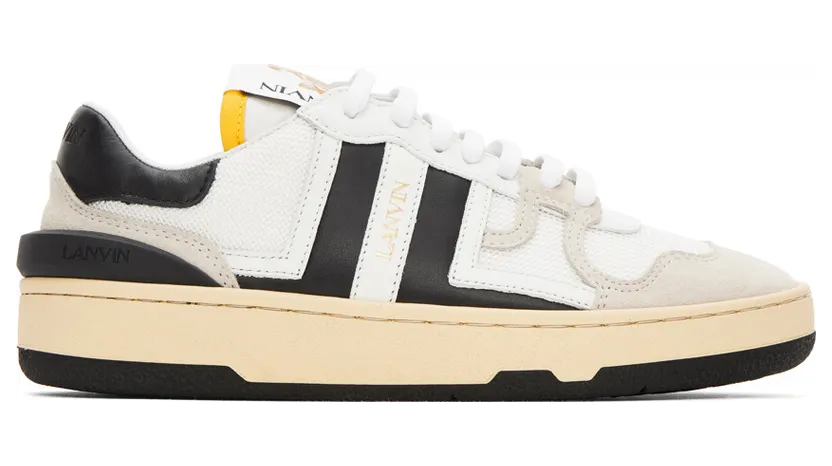 Lanvin White and Pink Mesh Clay Low Sneakers (FW-SKDK00-NAS1-P21)