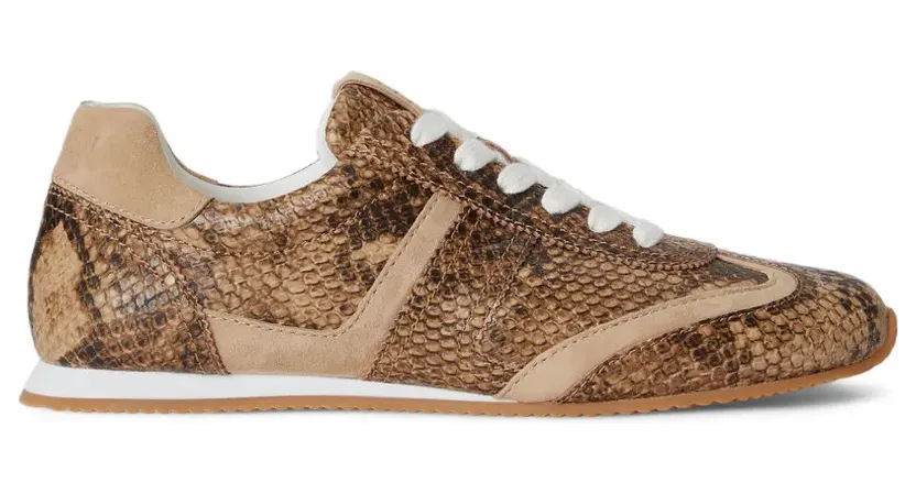 Lauren Ralph Lauren Dani leren with python-reliëf – Brown (802P15838)