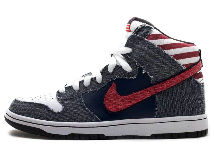 Nike Dunk High Premium SB ‘Born In The USA’ White/Sport Red-Midnight Navy (313171-100)