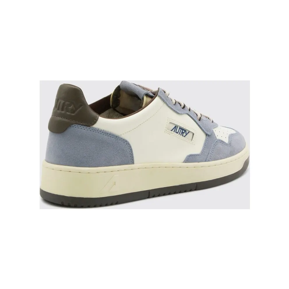 Autry Medalist Low Two-Tone Calfskin and Suede Trainers White 1 (AULMBW06)