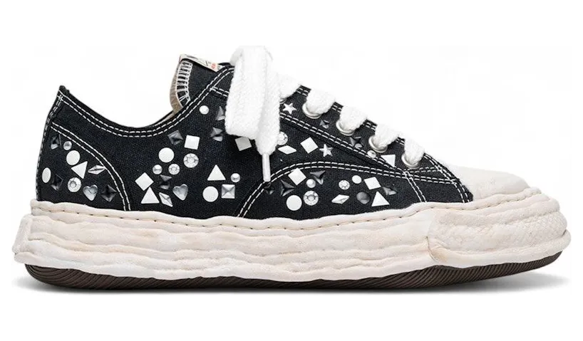 Maison Mihara Yasuhiro Peterson 23 OG Sole Embellished Canvas Low Black White (A16FW724-BLACK)