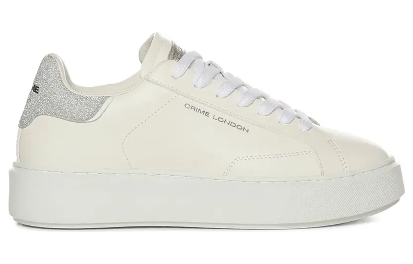 Crime London Sneakers mit runder Kappe – Nude (21608AA7BWHITE)