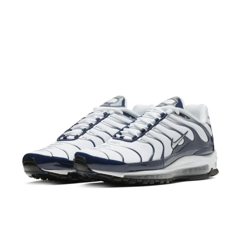Nike Air Max 97 Plus White Navy White/Metallic Silver-Midnight Navy (AH8144-100)