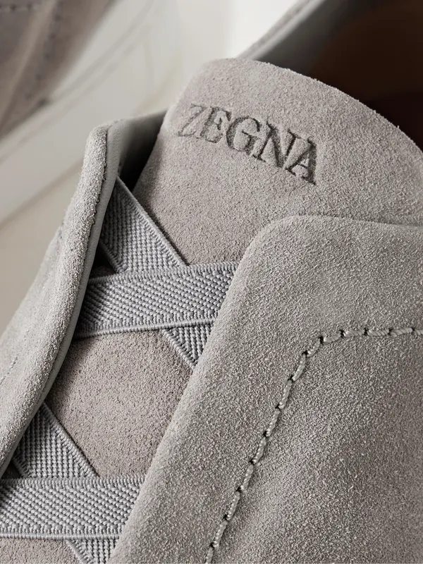 Zegna Triple Stitch™ Suede Slip-On Gray (LHSOY)