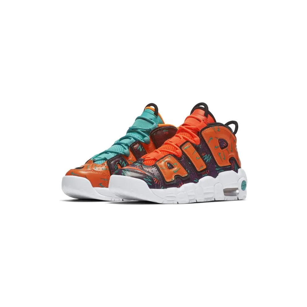 Nike Air More Uptempo What The 90s (GS) Total Orange/Black-Hyper Jade-Bordeaux (AT3408-800)