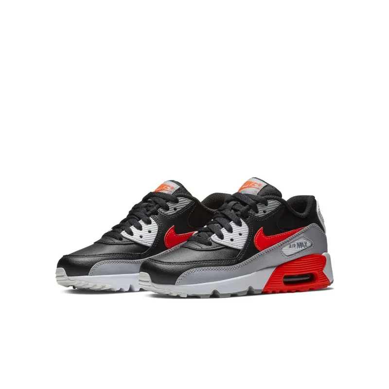 Nike Air Max 90 LTR Dark Grey Bright Crimson (GS) Black/Wolf Grey/Bright Crimson (833412-024)