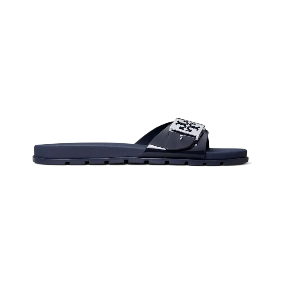 Tory Burch Buckle Slide New Navy Silver (157872-400)
