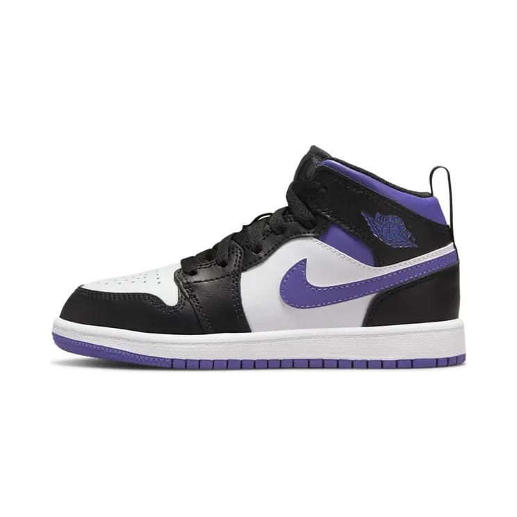 Air Jordan 1 Mid Black Dark Iris (PS) “Black / White / Dark Iris” (640734-095)