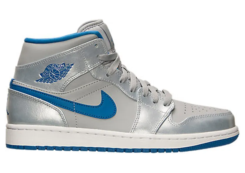 Air Jordan 1 Mid ‘Wolf Grey’ Wolf Grey/White-Sport Blue (554724-025)