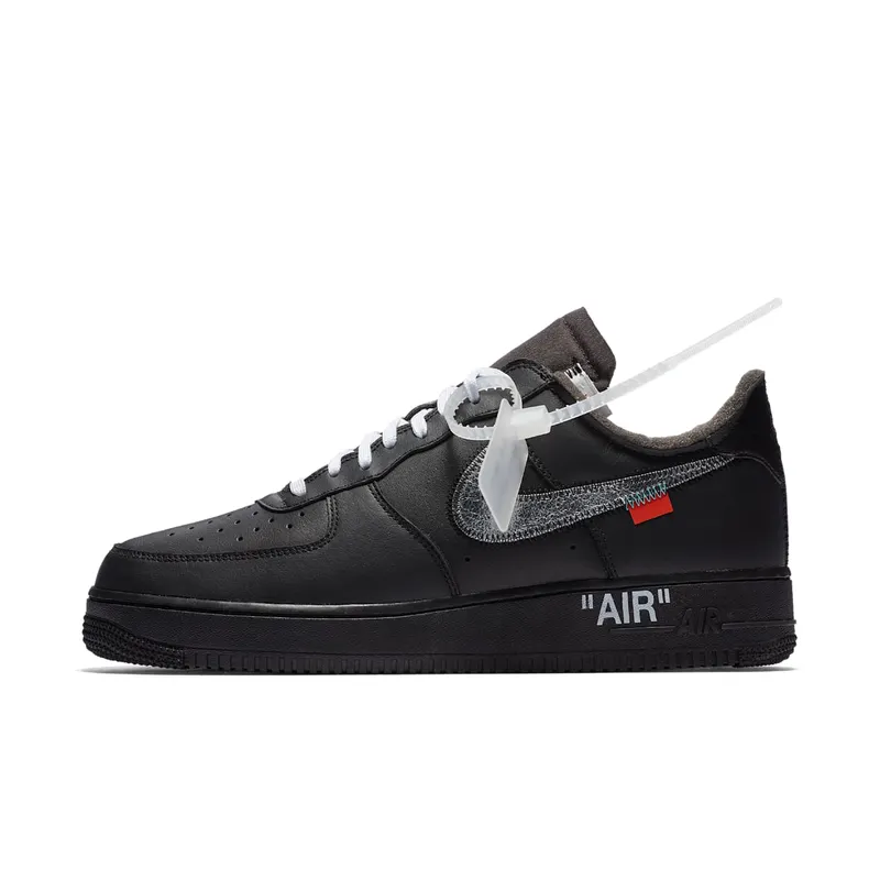 Nike Air Force 1 ’07 Virgil x MoMA (No Socks) Black/Metallic Silver-Black (AV5210-001)
