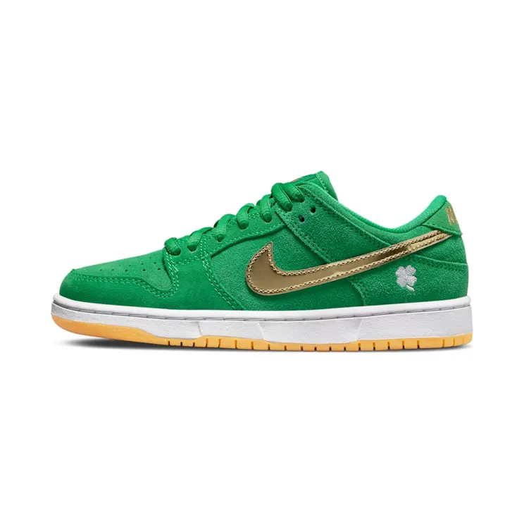 Nike SB Dunk Low Pro St. Patricks Day (PS) “Lucky Green / White / Metallic Gold” (DN3675-303)