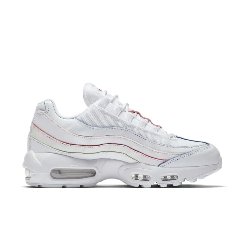 Nike Air Max 95 Triple White (Rainbow Borders) (W) White/White-White (AQ4138-100)