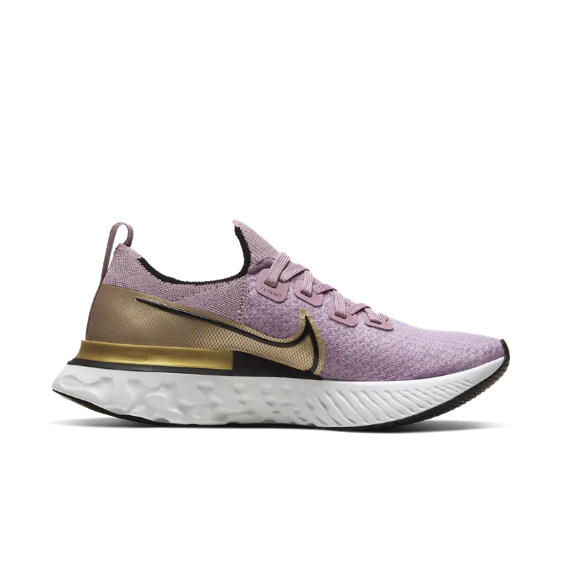 Nike React Infinity Run Flyknit Plum Fog Metallic Gold (W) Plum Fog/Metallic Gold-Platinum Tint-Black (CD4372-500)