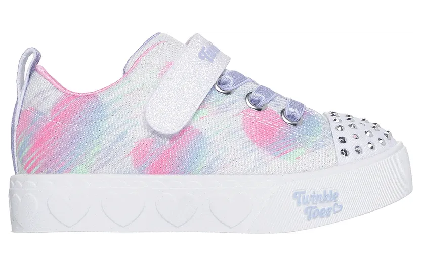 Skechers Twinkle Toes: Heart Steps – Heart Sketch Sneaker Wit