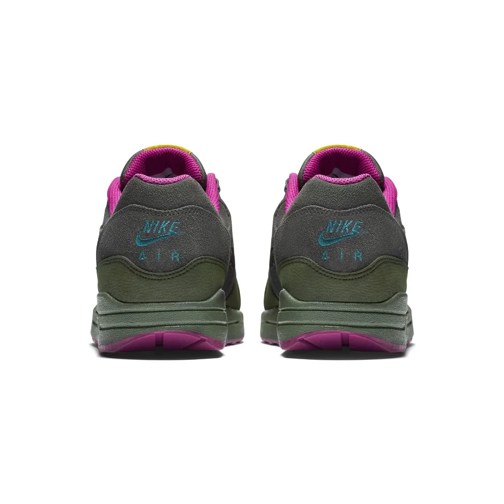 Nike Air Max 1 Pewter Carbon Dark Pewter/Black-Carbon Green-Fuchsia Flash (654466-008)
