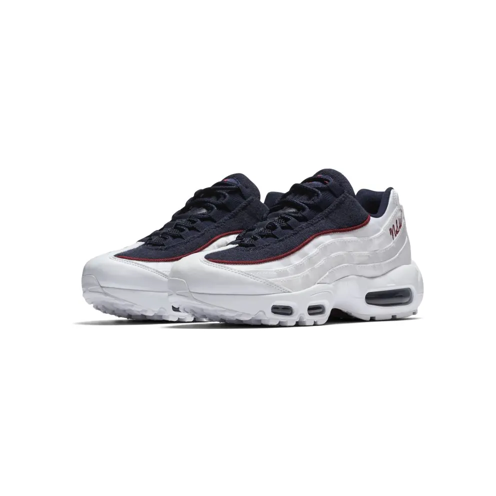 Nike Air Max 95 Satin Terry (W) White/White-Blackened Blue-Red Crush (AA1103-100)