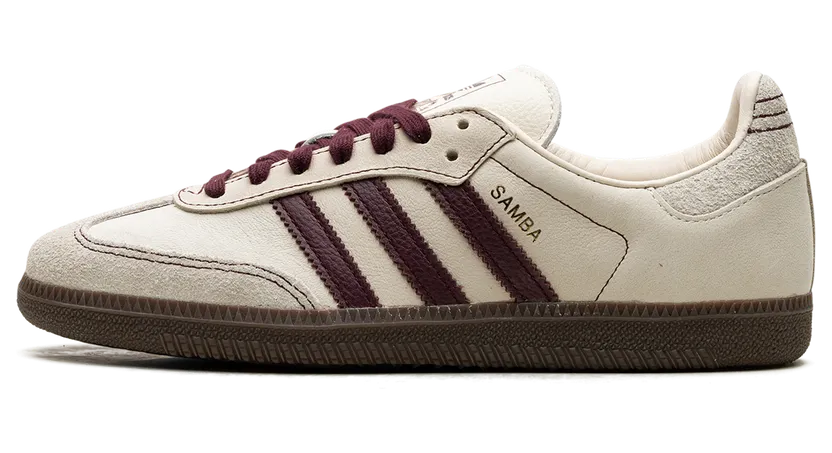 Adidas Samba OG “Wonder White Maroon” (IG1987)