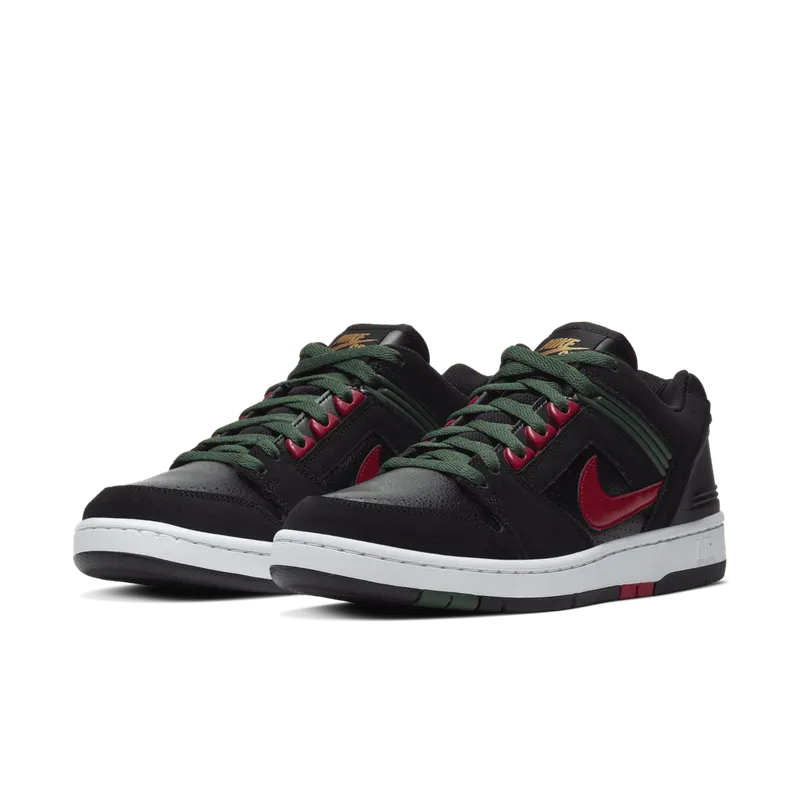 Nike SB Air Force 2 Low Black Gucci Black/Deep Forest-Gym Red (AO0300-002)