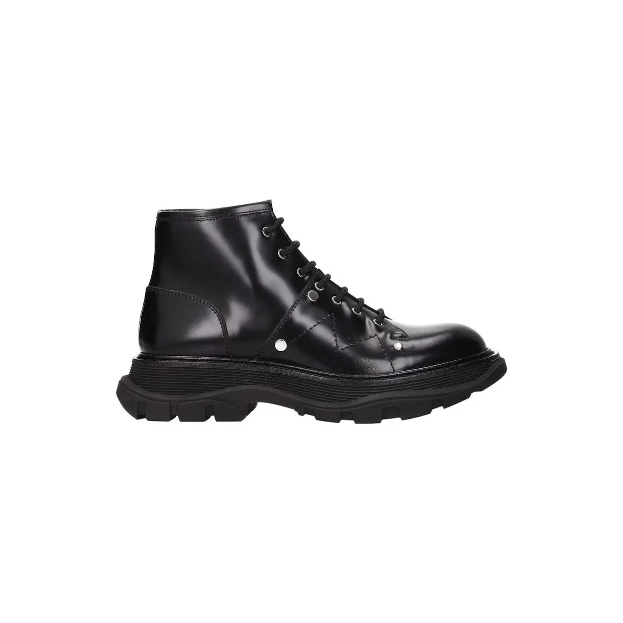 Alexander Mcqueen Leather Ankle Boot Black (595469WHZ811081)