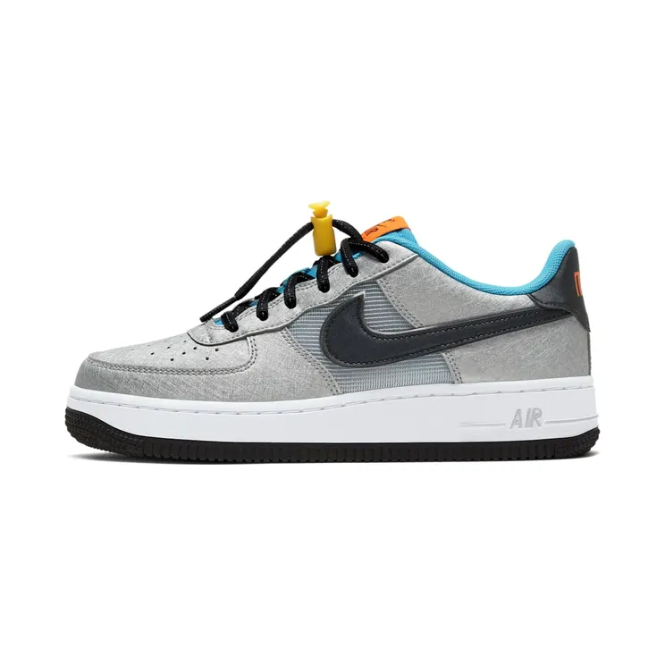 Nike Air Force 1’Sky ‘ GS Metallic Silver/Hyper Crimson/Speed Yellow/Black (CW6011-001)