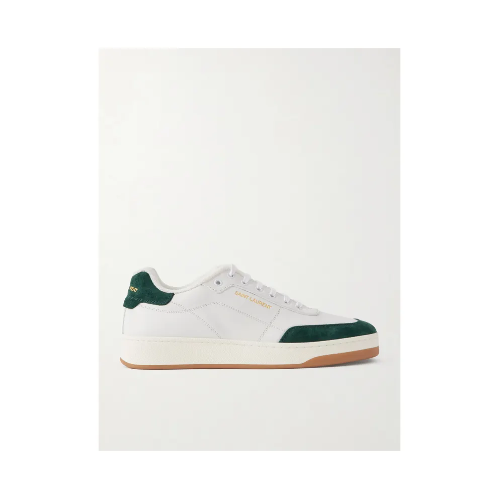 Saint Laurent SL/61 Suede-Trimmed Leather White (84553700NAM)