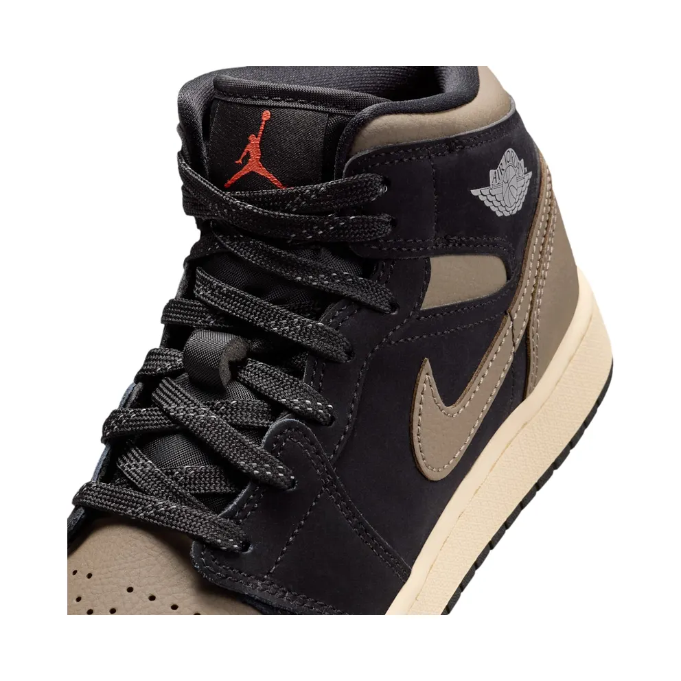 Air Jordan 1 Black/Light Wild Mango/Muslin/Olive Grey (IB7053-002)