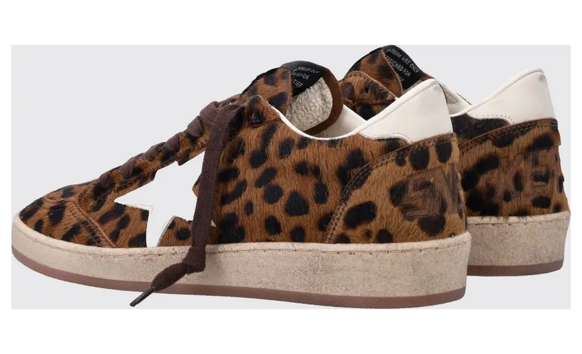 Golden goose Ball Star Animal Print Leather and Pony Hair Sneakers Brown (GWF00117F00870355655) (2)
