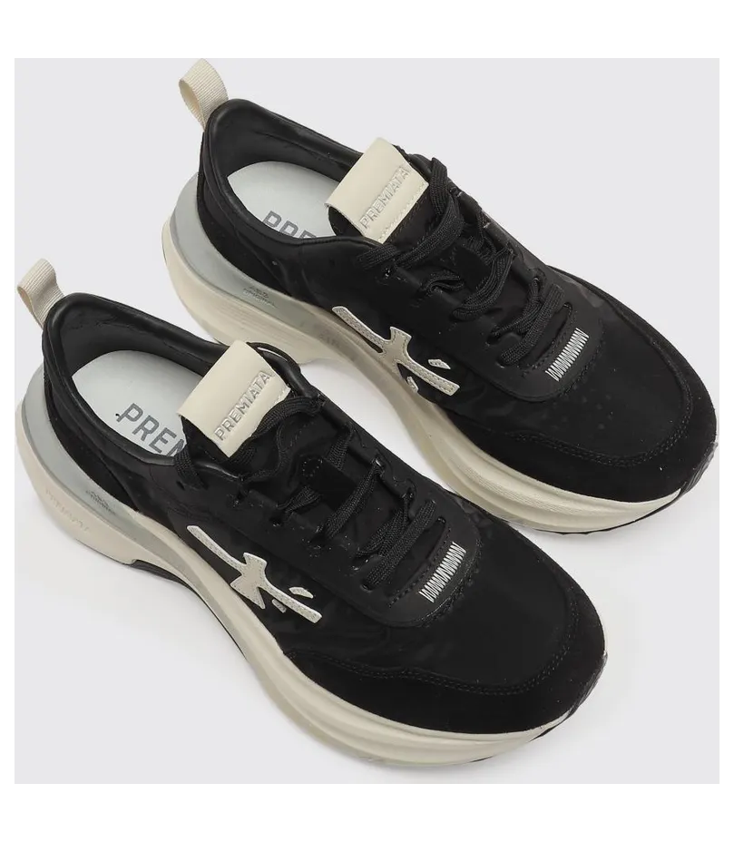 Premiata Hill Nylon and Suede Sneakers Black 1 (HILL8241)