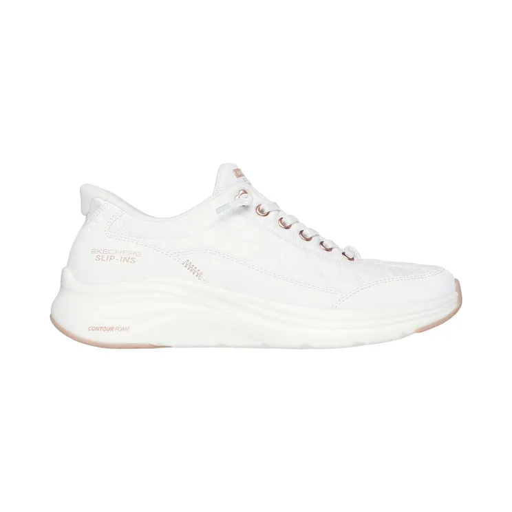 Skechers Slip-ins: Contour Foam “Cozy Fit Golden Hour White / Roos Gold” (150413WTRG)
