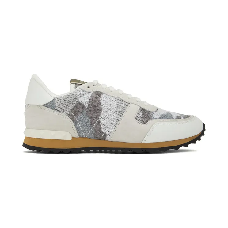 Valentino Garavani White & Gray Rockrunner Sneakers (1Y2S0723QRK)