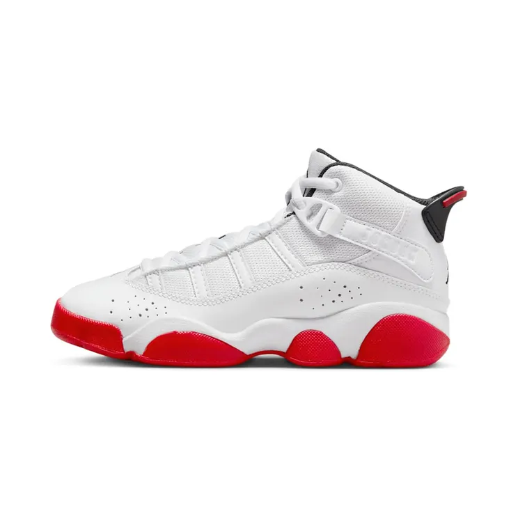 Air Jordan 6 RINGS PS “White / Black / University Red” (323432-160)