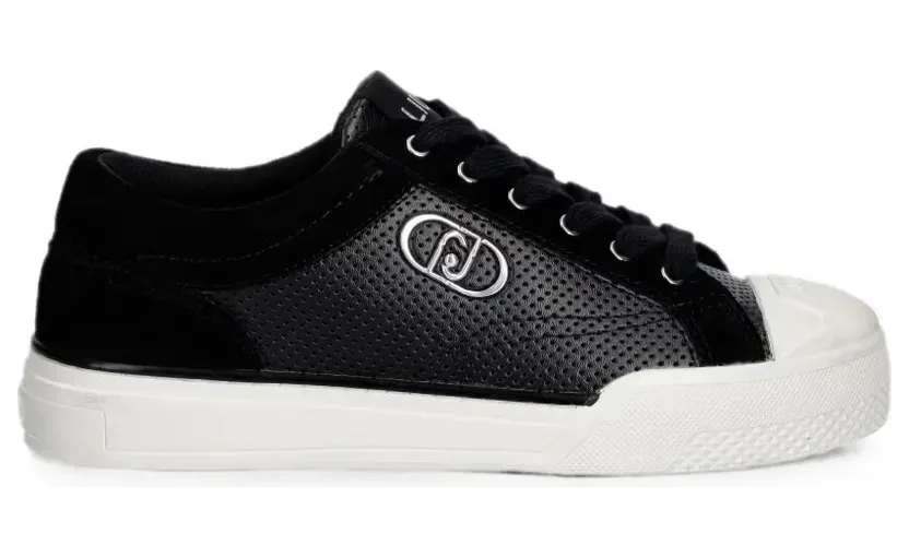 LIU JO with logo-plakkaat and geperforeerde details – Black (BA6055EX337)