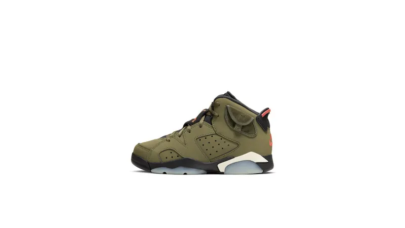 Jordan  6 Retro Travis Scott (PS) Medium Olive/Black-Sail-University Red (CQ3565-200)