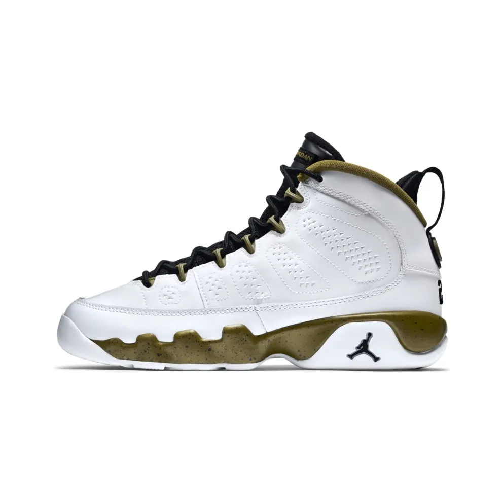 Jordan 9 Retro Statue (GS) White/Black-Militia Green (302359-109)