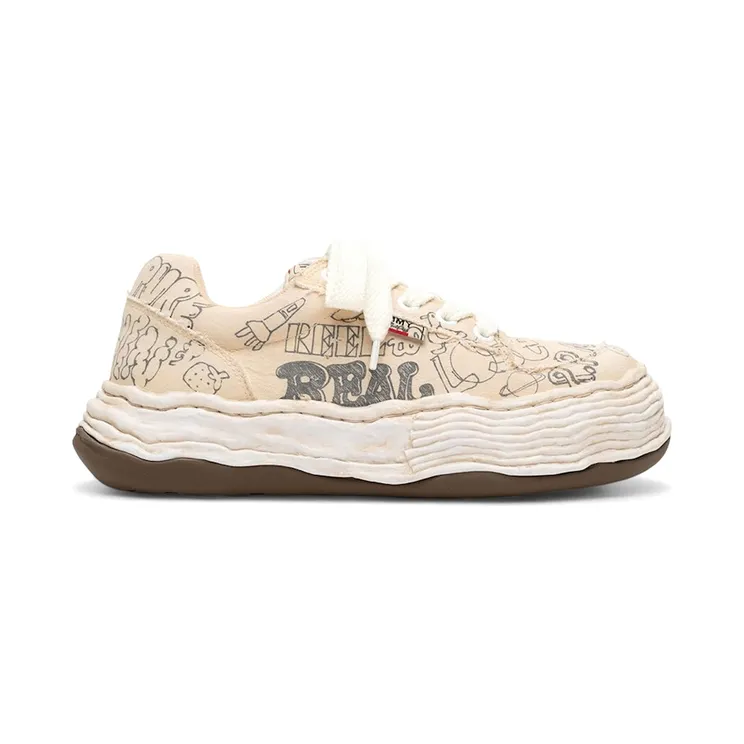 Maison Mihara Yasuhiro Oliver OG Sole Graffiti Printed Canvas Low White (A16FW705-WHT)