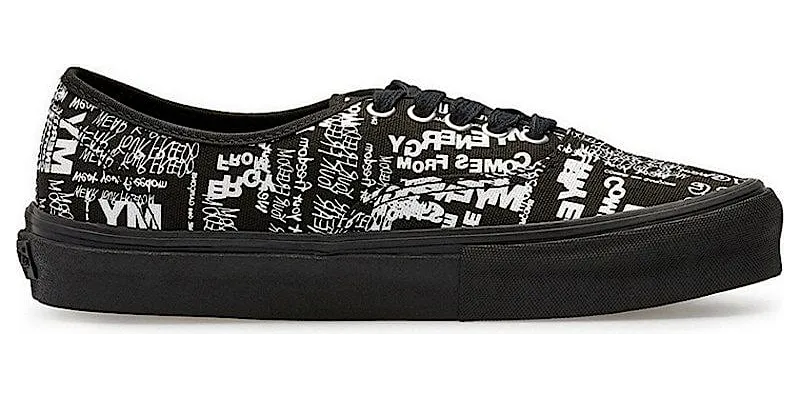 Vans Comme des Garcons x Authentic LX Graffiti – Black Black/Black/White (VN0A33TASO7)
