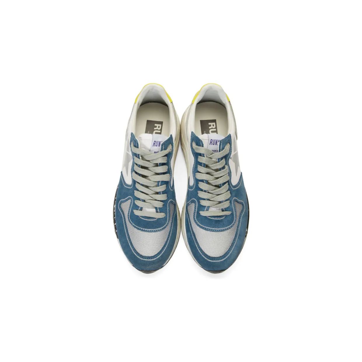 Golden Goose Blue and Grey Running Sole Sneakers (G35MS963.G6) (4)