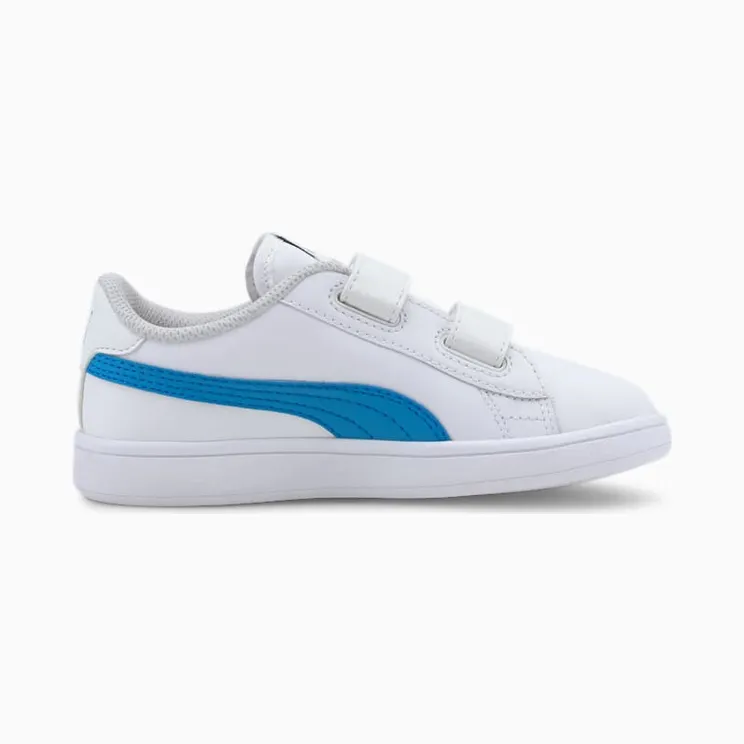 Puma Smash v2 Leather sportscchoenen Wit/Blauw (365173-21)