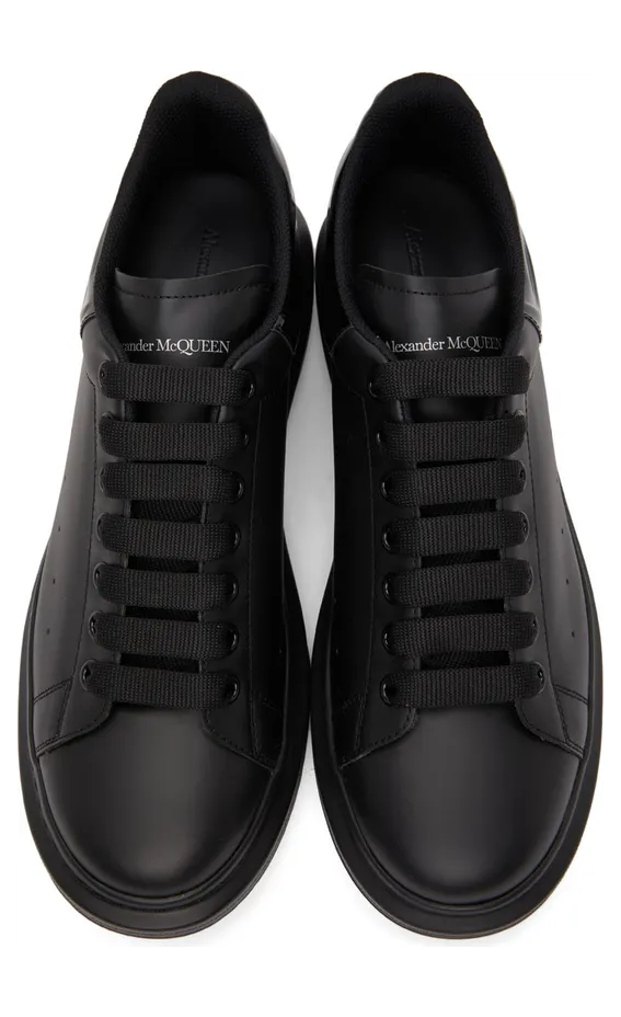 Alexander McQueen Black Patent Oversized Sneakers (682399WIB91) (5)