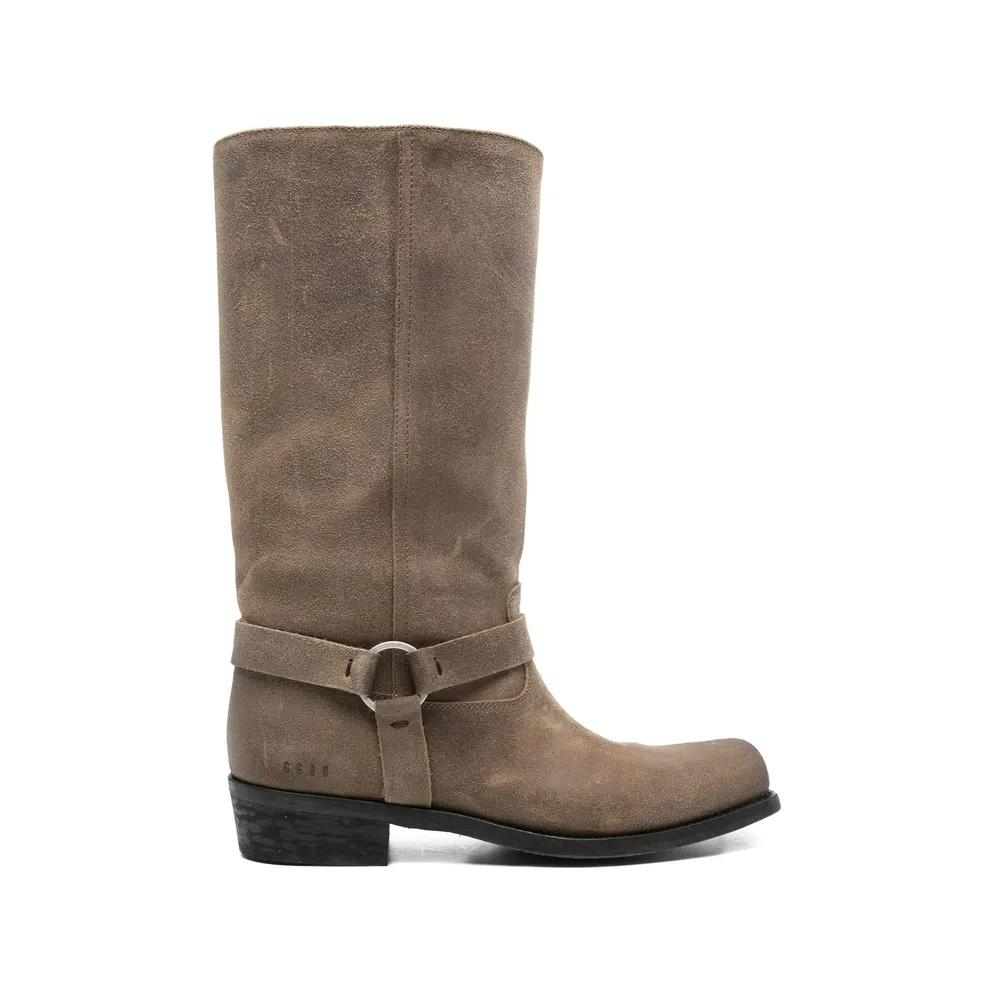 Golden Goose Buckle-strap Suede Biker “Brown” (GMF01057 F008237 15693)