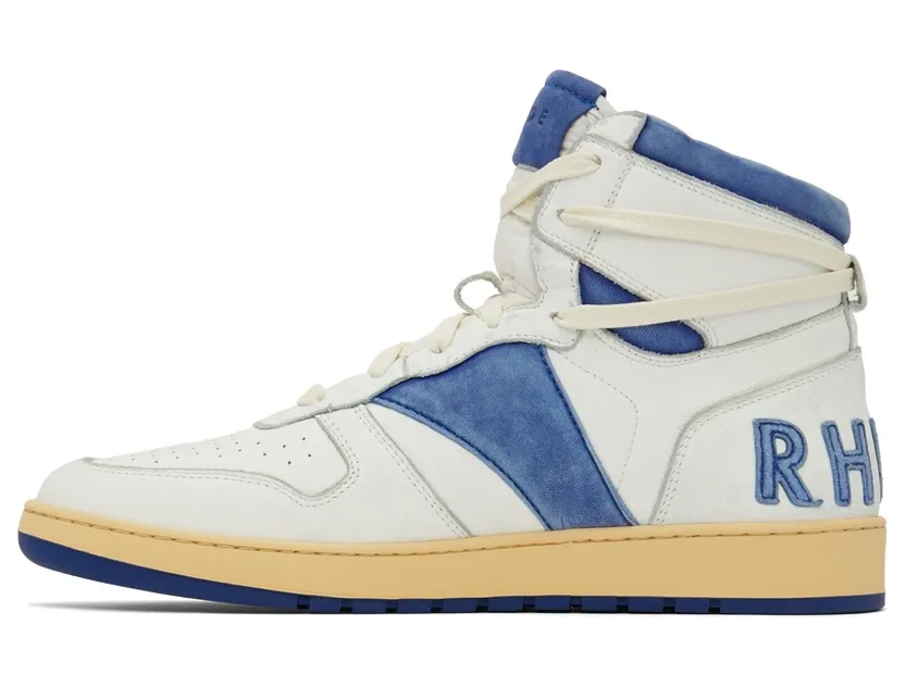 Rhude SSENSE Exclusive White & Blue Rhecess Hi Sneakers (RHSS22FO05178600) (3)